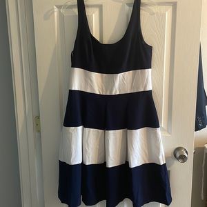 Lauren Ralph Lauren navy blue and white striped dress